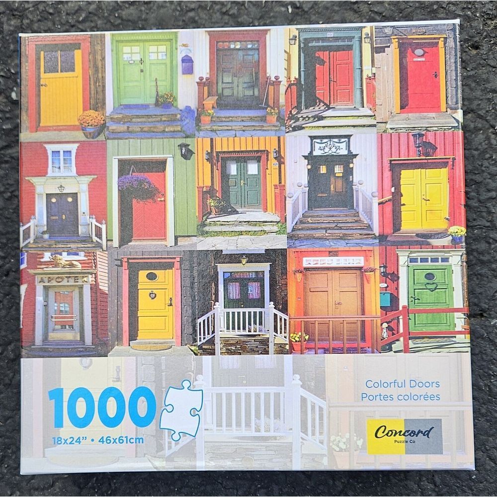 Concord Puzzle Company "Colorful‎ Doors" 1000 Piece Puzzle New In Box